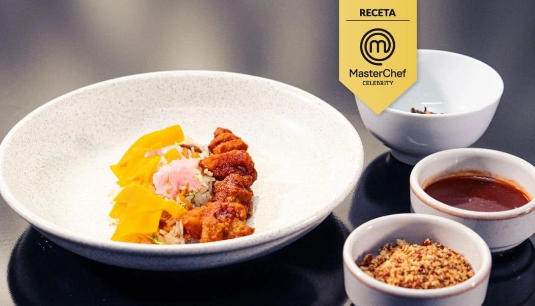 pollo coreano con arroz